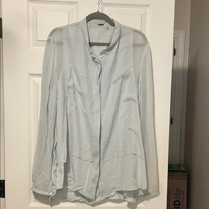 Elie Tahari 100% Silk Light Blue Blouse